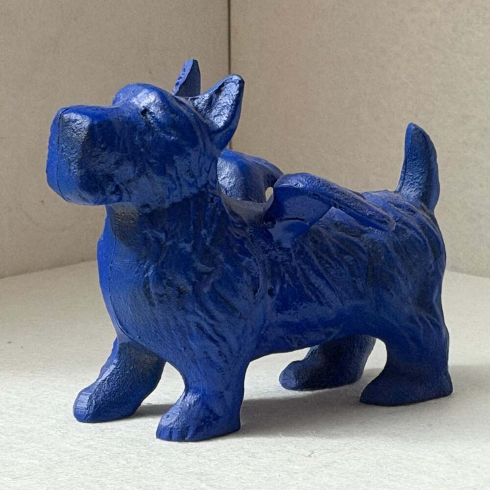 Vintage Cast Iron Scottie Dog With Wings Rare